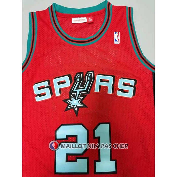 Maillot San Antonio Spurs Tim Duncan NO 21 Mitchell & Ness 1998-99 Rosa